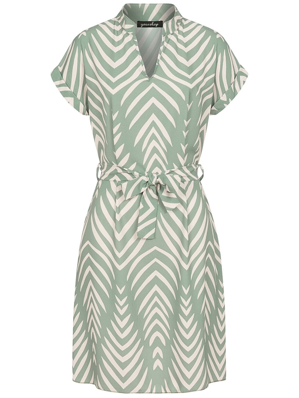 T-Shirt Dress with Leaf Print