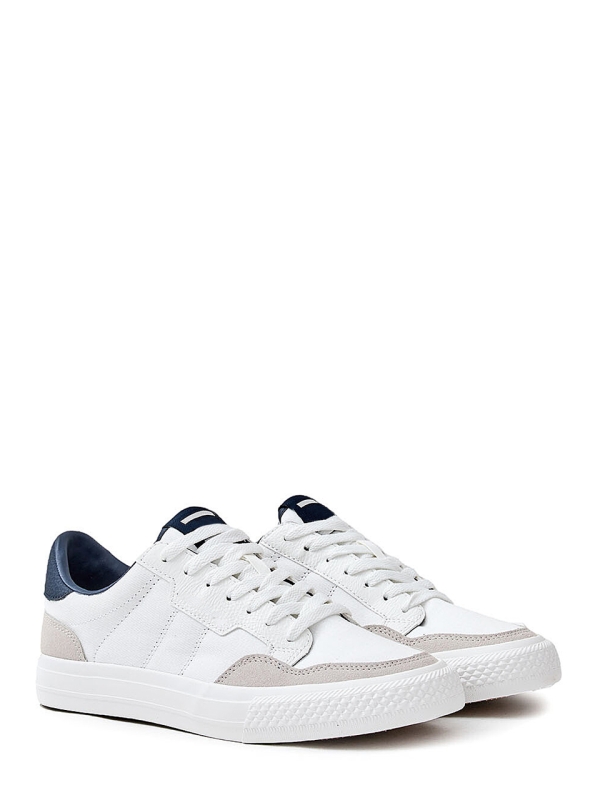 Leather Sneakers White and Blue